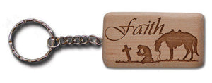 (MBKC5069) "Faith" Wooden Key Chain