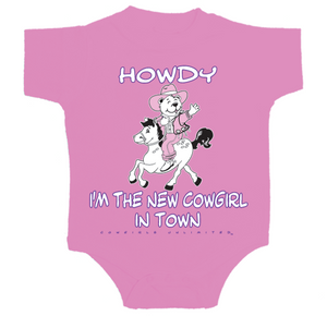 (MBKDS2071) "New Cowgirl In Town" Western Creeper/Onsie