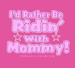 (MBKDS2140) "Ridin' With Mommy" Western Kid's T-Shirt