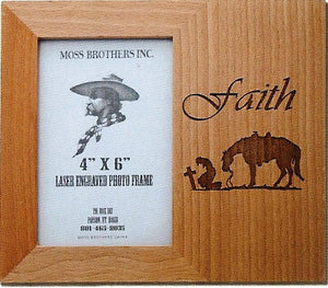 (MBLF1842) "Faith" Laser Engraved Western Picture Frame