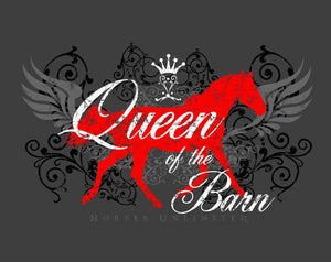 (MBUH7615) "Queen of Barn" Horses Unlimited T-Shirt