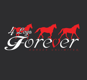 (MBUH7627) "4 Legs Forever" Horses Unlimited Adult T-Shirt