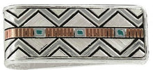 Load image into Gallery viewer, Two Tone Southwestern Unending Trails Money Clip