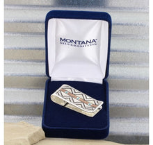 Load image into Gallery viewer, Two Tone Southwestern Unending Trails Money Clip