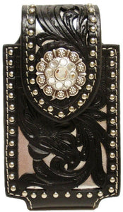 (MFW0685601) Black & Silver Western Razor Cell Phone Holder