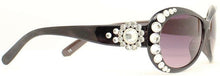 Load image into Gallery viewer, (MFW1602001) Western Sunglasses with Crystal Conchos - Black