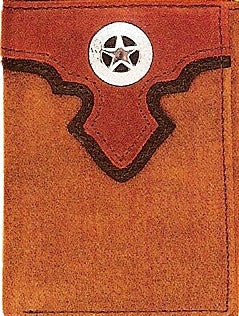 (MFW17350216) Western Texas Star Copper Grizzly Tri-Fold Wallet by Justin