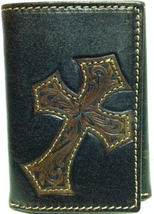 (MFWN5487244) Western Tri-Fold Wallet with Diagonal Cross