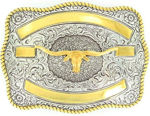(MFW3807213) Western Trophy Buckle with Longhorn  and Free Engraving