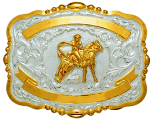 (MFW38406) "Calf Roper" Western Trophy Belt Buckle
