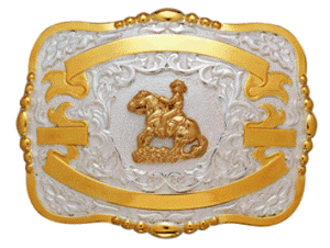(MFW38426) Western Trophy Buckle with Reiner and Free Engraving
