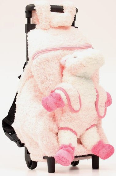 (MFW5002030) Pink Plush Horse Backpack with Removable Plush Horse