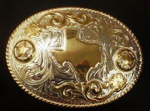 (MFW80300) Classic Texas  Silver& Gold  Buckle