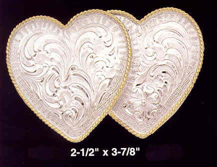 (MFWC10410) Ladies' Silver Double Heart Buckle