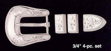 Load image into Gallery viewer, (MFWC10818) 3/4-Inch 4-pc. Silver Buckle Set