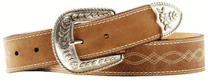 (MFWA10004144) Ladies' Western Medium Brown Distressed Belt 1-1/2"