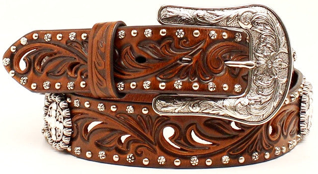 Ladies' Western Brown Belt with Conchos Rhinestones – Wild West