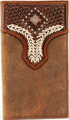 (MFWN5427144) Western Medium Brown Distressed Rodeo Wallet