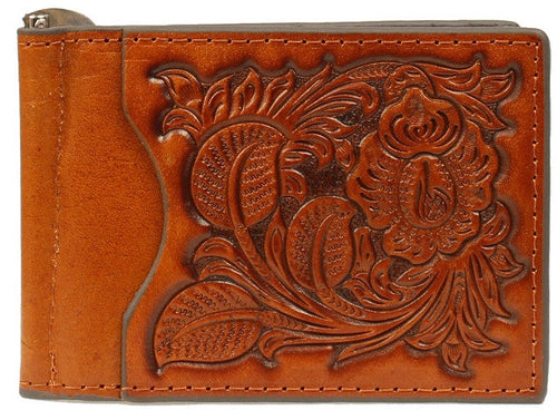 (MFWN5438808) Western Tan Tooled Leather Money Clip by Nocona
