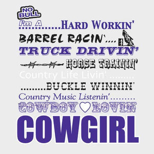 (MBNB3173) "Cowgirlin" No Bull T-Shirt