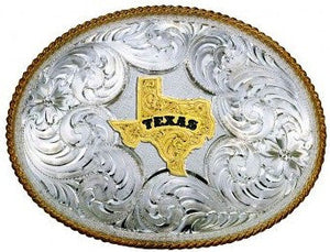 (MS2165-610TX) Twisted Rope Texas Belt Buckle by Montana Silversmiths