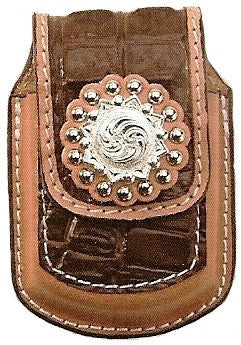 (MS25125) Brown Hornback Pattern Razor Western Cell Phone Holder