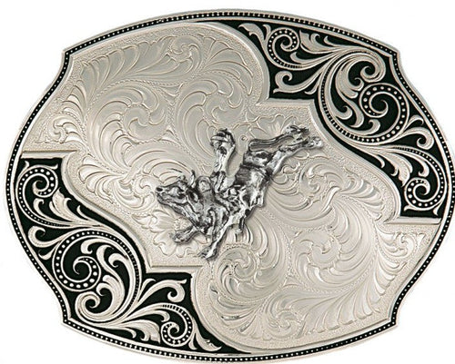 (MS27310-160) Western Lace Whisper Bullrider Belt Buckle