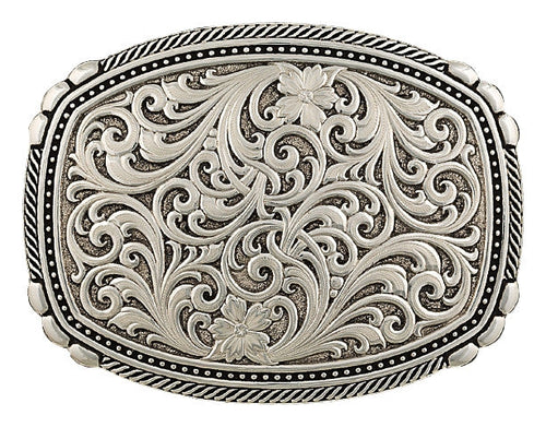 (MS28400RTS) Western Antiqued Pinpoints and Twisted Rope Belt Buckle
