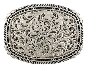 (MS28400RTS) Western Antiqued Pinpoints and Twisted Rope Belt Buckle