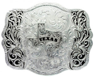 (MS30610-610TX) Scalloped Belt Buckle with Texas State