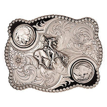 Load image into Gallery viewer, (MS3610-595) Antiqued Buffalo Nickel Belt Buckle with End of Trail
