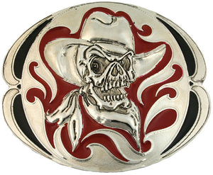 (MS60958) "Cowboy Skeleton" Belt Buckle by Montana Silversmiths