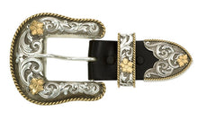 Load image into Gallery viewer, (MS61565) Western Antiqued Two-Tone Filigree 3-Piece Buckle Set 1-1/2&quot;