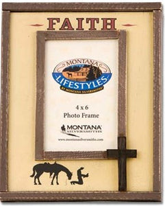(MS77517) Western "Faith" Wood Photo Frame