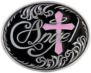 (MSA209S) "Sweet Angel" Western Ladies' Belt Buckle with Cross by Montana Silversmiths