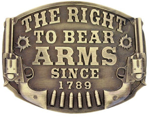 (MSA603C) "Right to Bear Arms" Western Belt Buckle