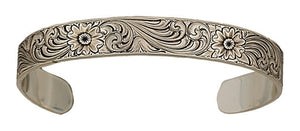 (MSBC856RTS) Western Antiqued Montana Classic Engraved Narrow Cuff Bracelet