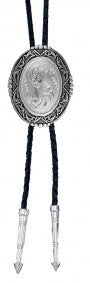 (MSBT46) Southwestern Rancher's Bolo Tie in Antiqued Silver