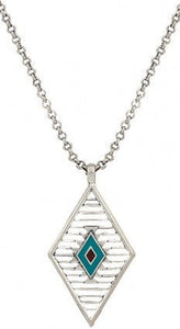 Rock 47 Points of Aztec Wired Diamond Shaped Necklace