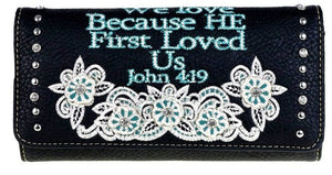 "We Love" Western Ladies' Bible Verse Wallet