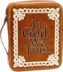 (MWDC003BN) "In God We Trust" Bible Cover Brown