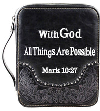 Load image into Gallery viewer, (MWDC004-OTBK) &quot;With God&quot; Western Bible Cover - Black