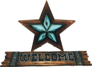 (MWRSD047) Turquoise Lone Star "Welcome" Sign