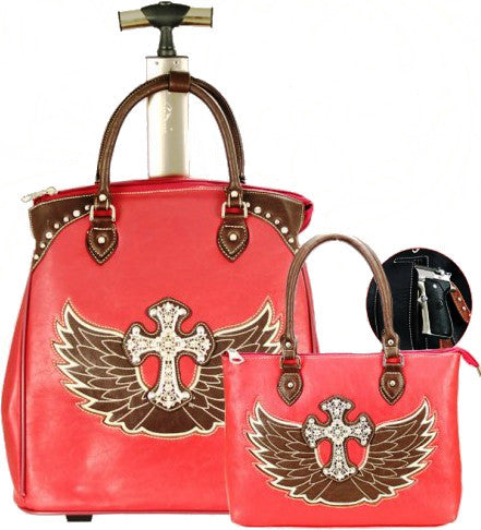 Western Turquoise Concho Accented Handbag Purse - Red/Cam: Handbags:  Amazon.com
