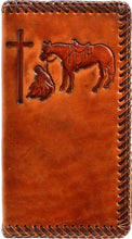 Load image into Gallery viewer, Praying Cowboy Leather Rodeo Wallet
