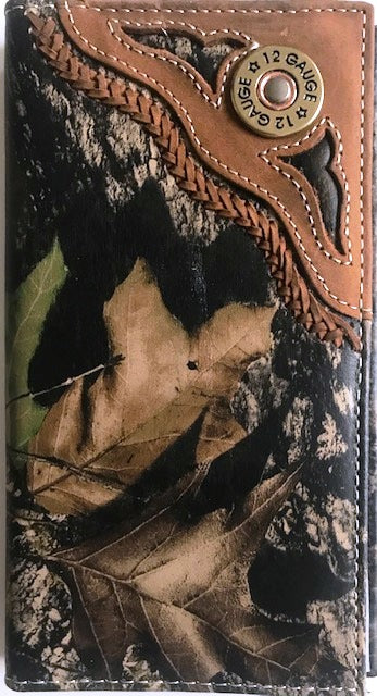 Western Camo Leather Rodeo Wallet/Checkbook