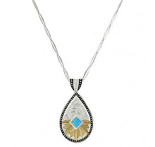 Load image into Gallery viewer, Southwestern Feathered Flower Turquoise Necklace