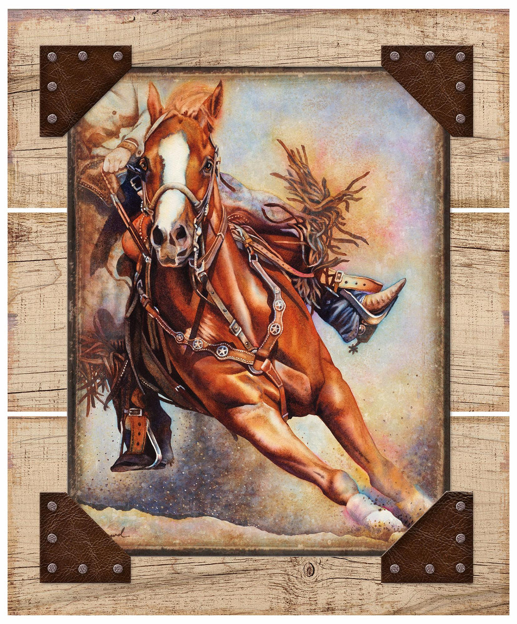 Parting Shot – Horse Rustic Mounted Tin Sign