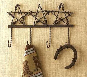Western Barbed Wire 4 Wall Hooks – Wild West Living