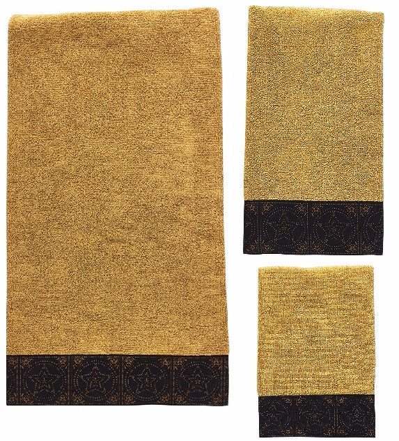 (PD364-80-81-82) Punched Star Western 3-Piece Bath Towel Set